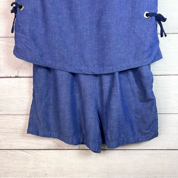 Zara Girls Blue Lace Up Short Sleeve Romper Size 11/12 - Picture 5 of 11